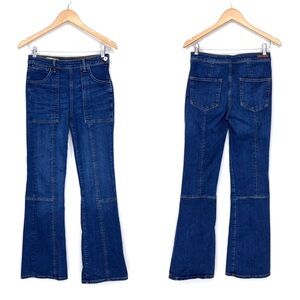 Anthropologie Pilcro And The Letterpress Blue High Rise Utility Bootcut Jeans